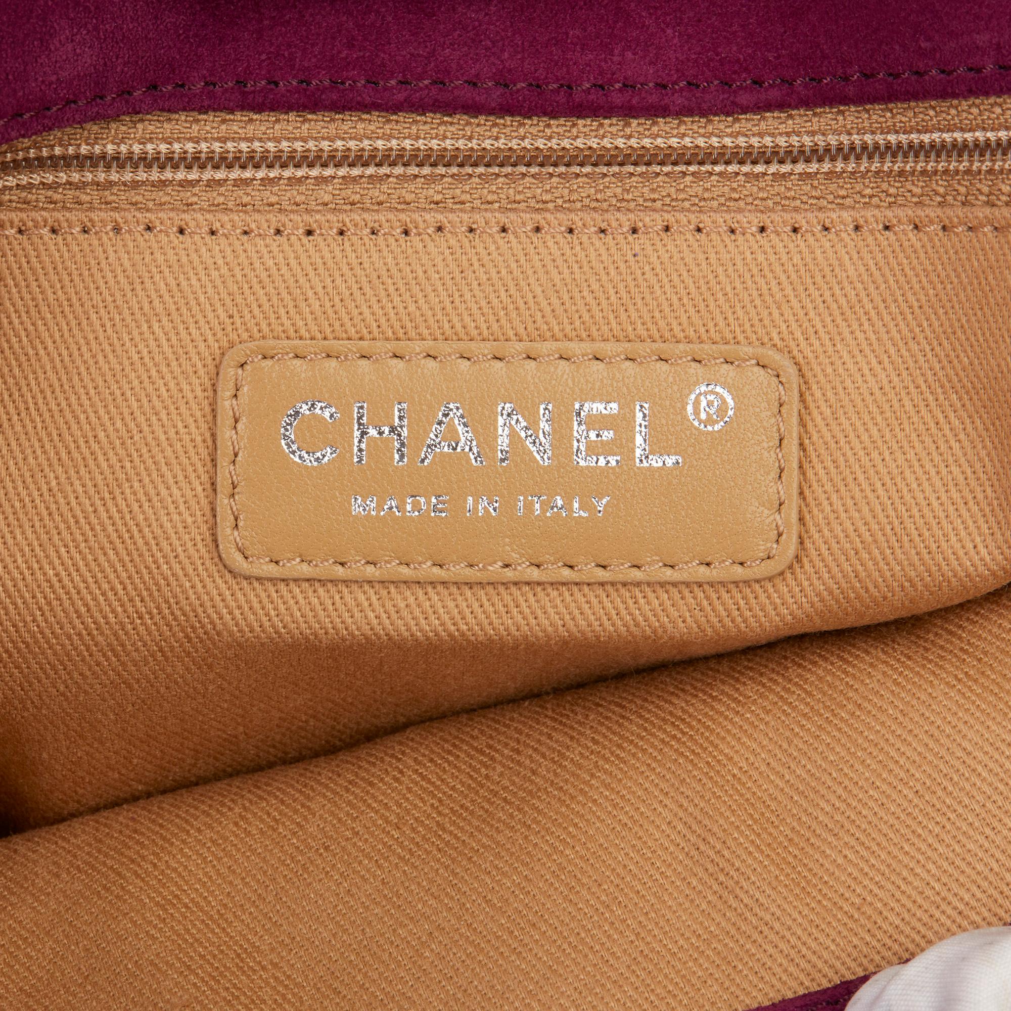 2014 Chanel Purple Heavy-Stitch Quilted Velvet Classic Single Flap Bag 4