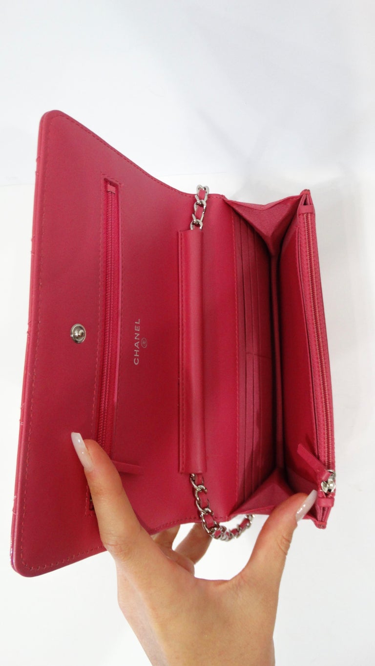 Chanel 2014 Quilted Patent Leather Wallet Crossbody Bag at 1stDibs