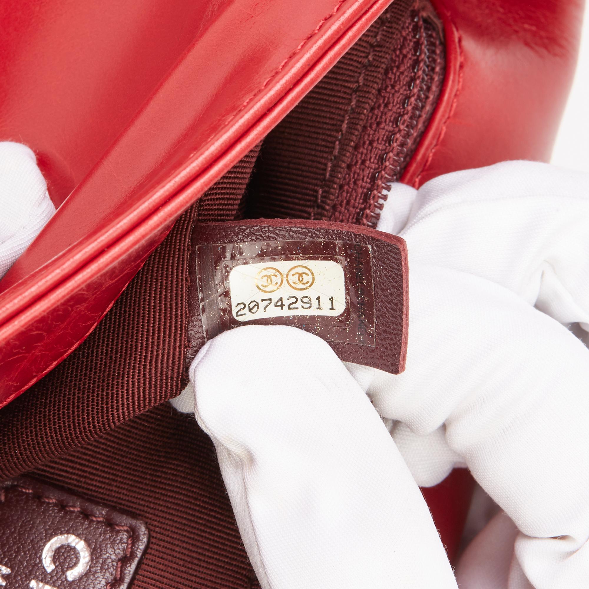 2014 Chanel Red Quilted Glazed Calfskin Leather Medium Coco Boy Flap Bag 5