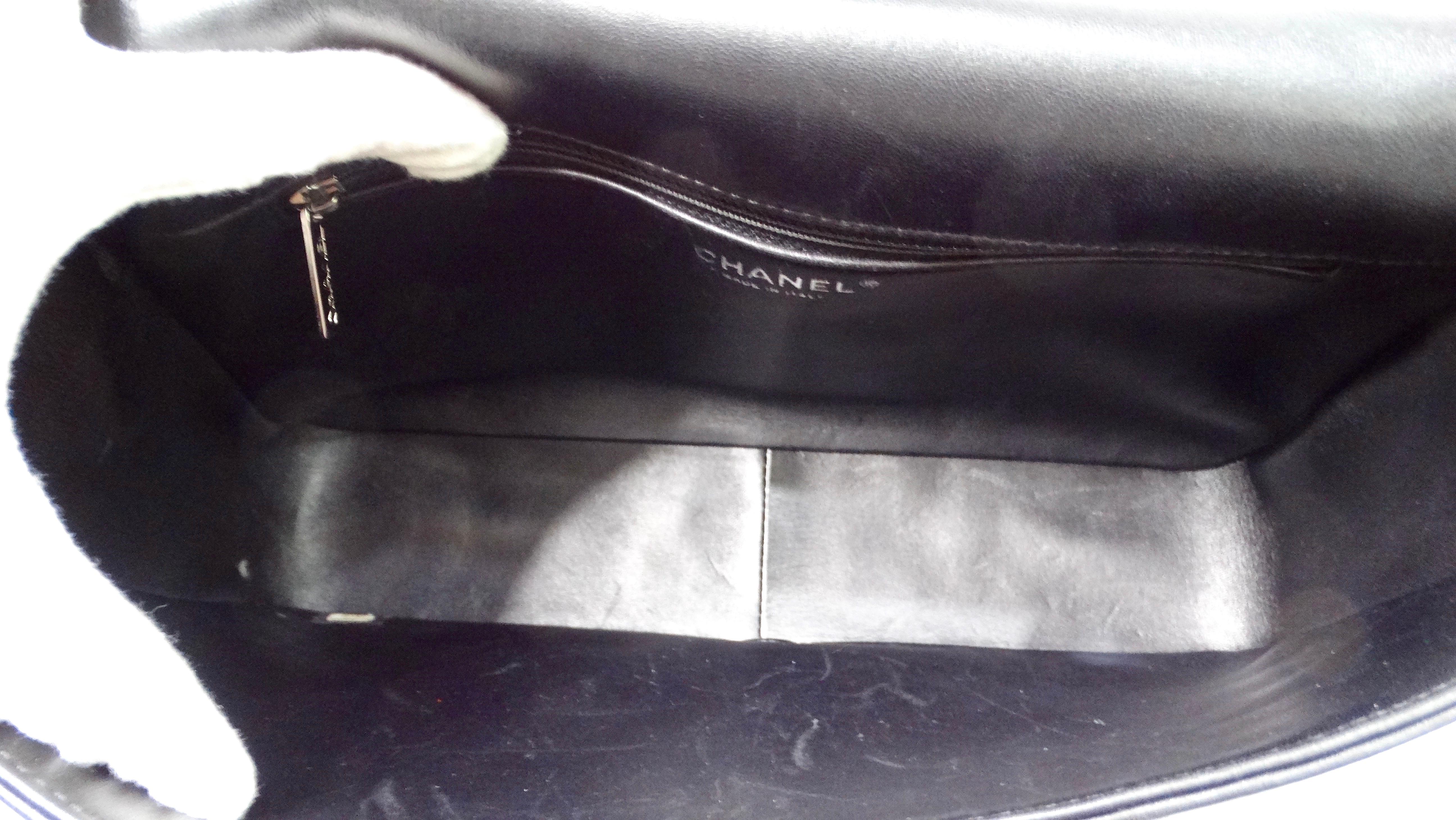 2014 Chanel Runway No. 5 Comic Shearling Lambskin Shoulder Flap Bag For Sale 7