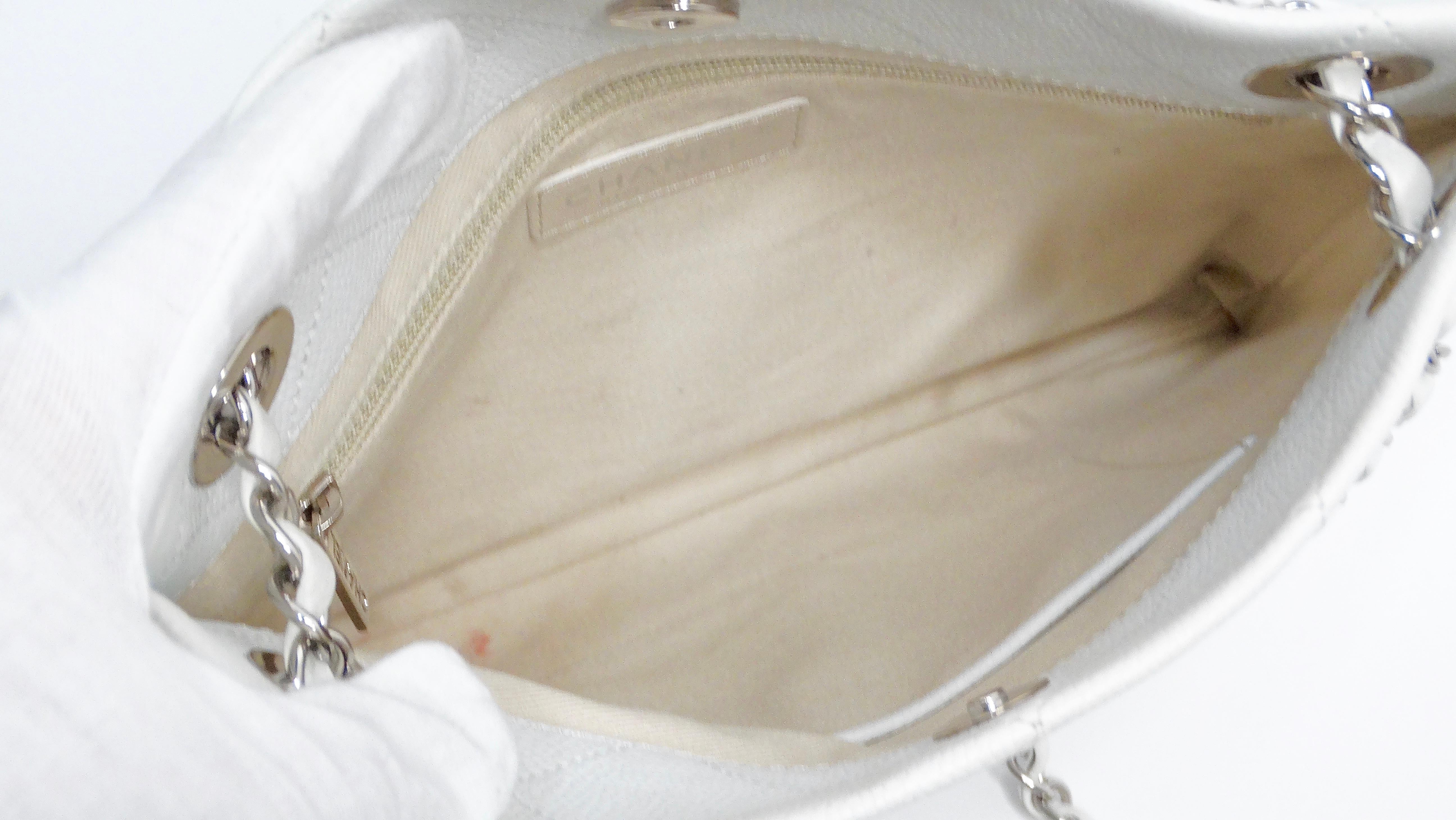 2014 Chanel Small White CC Pocket Tote For Sale 5