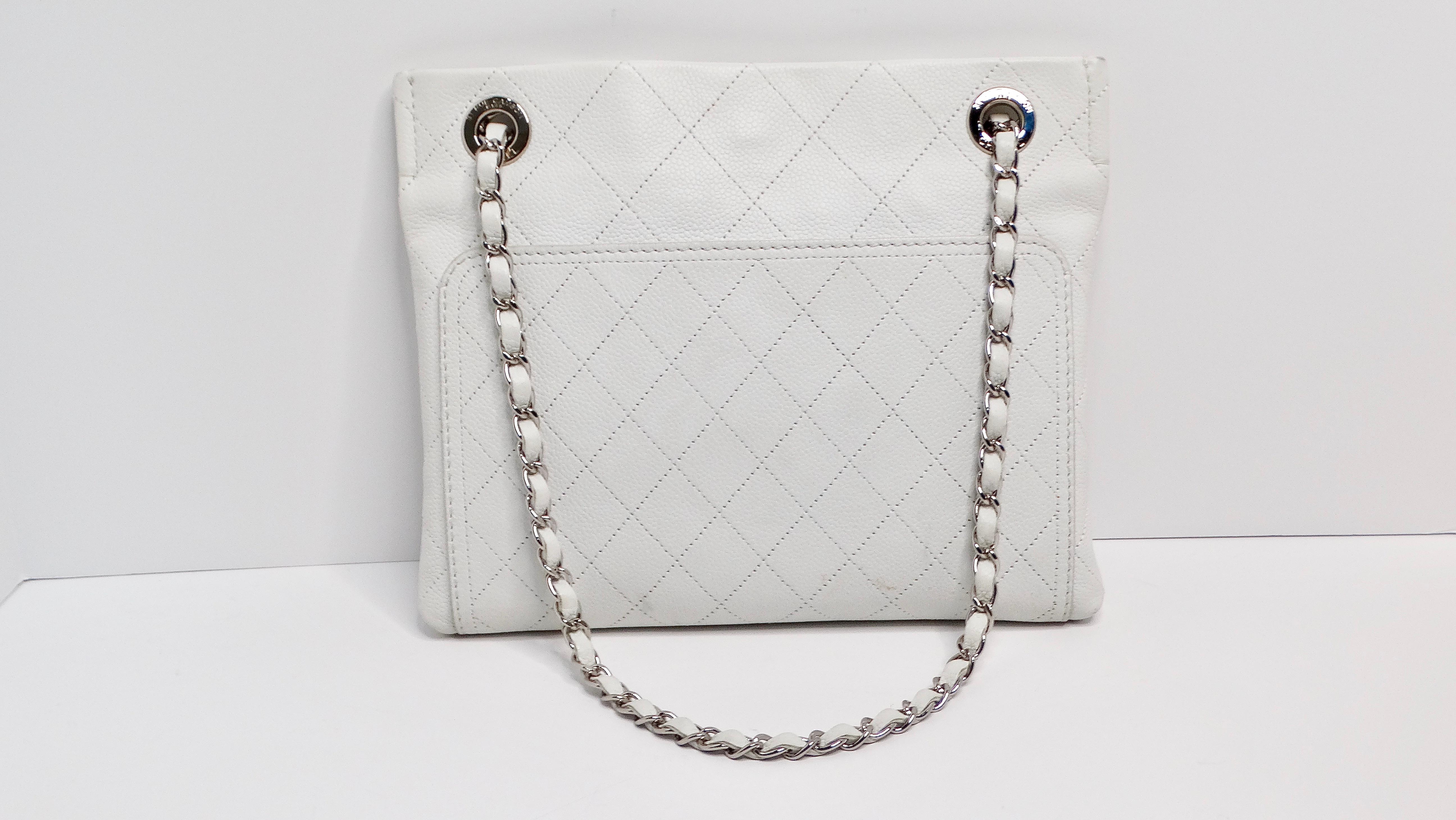 2014 Chanel Small White CC Pocket Tote For Sale 9