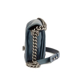 2014 Chanel Teal Quilted Calfskin Leather Medium Le Boy Reverso