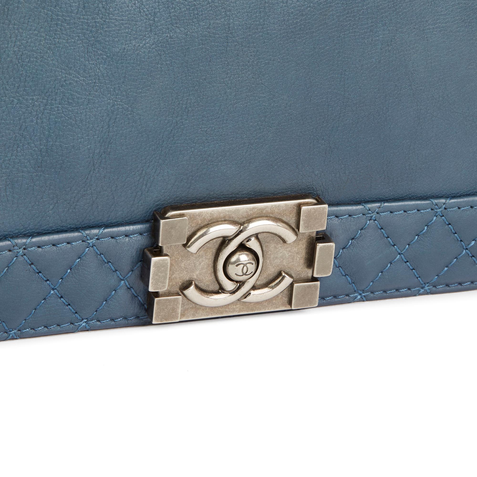 2014 Chanel Teal Quilted Calfskin Leather Medium Le Boy Reverso 1