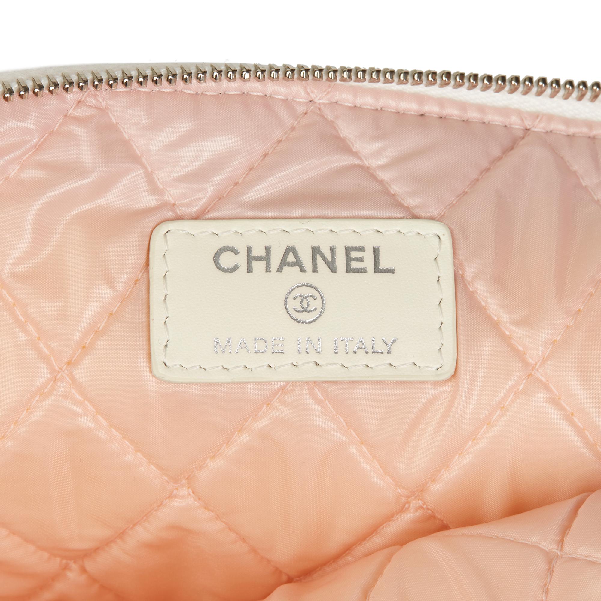 2014 Chanel White Quilted Canvas 'Coco Cuba' Large Cosmetic Case 3