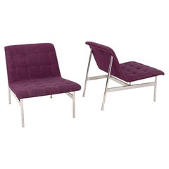 2014 Charles Pollock Bernhardt Design CP1 Lounge Chairs, Purple Fabric (Pair)