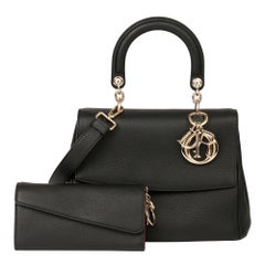 2014 Christian Dior Black Grained Calfskin Leather Be Dior with Wallet-on-Chain