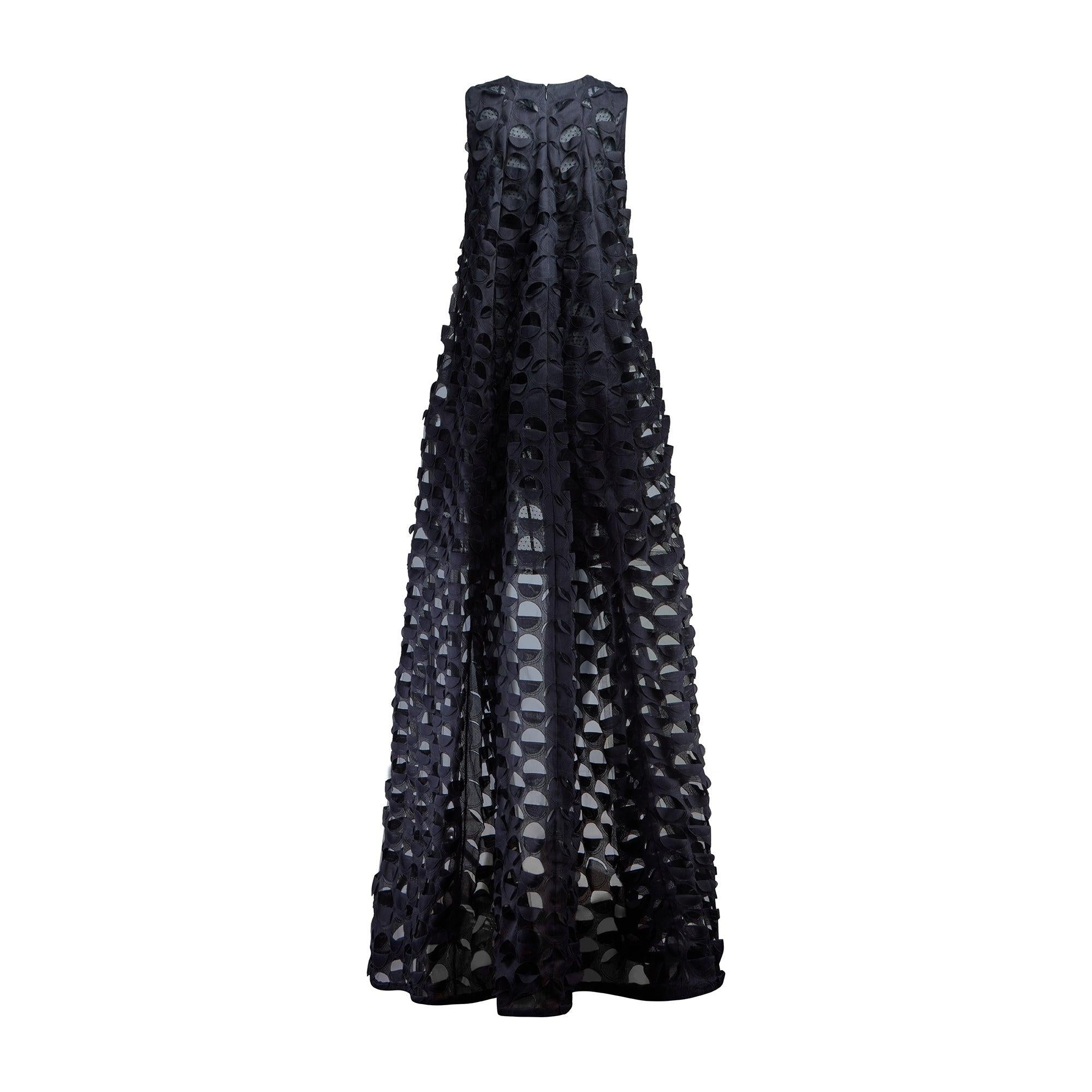 Black 2014 Christian Dior Runway Haute Couture Navy High-Low Dress For Sale
