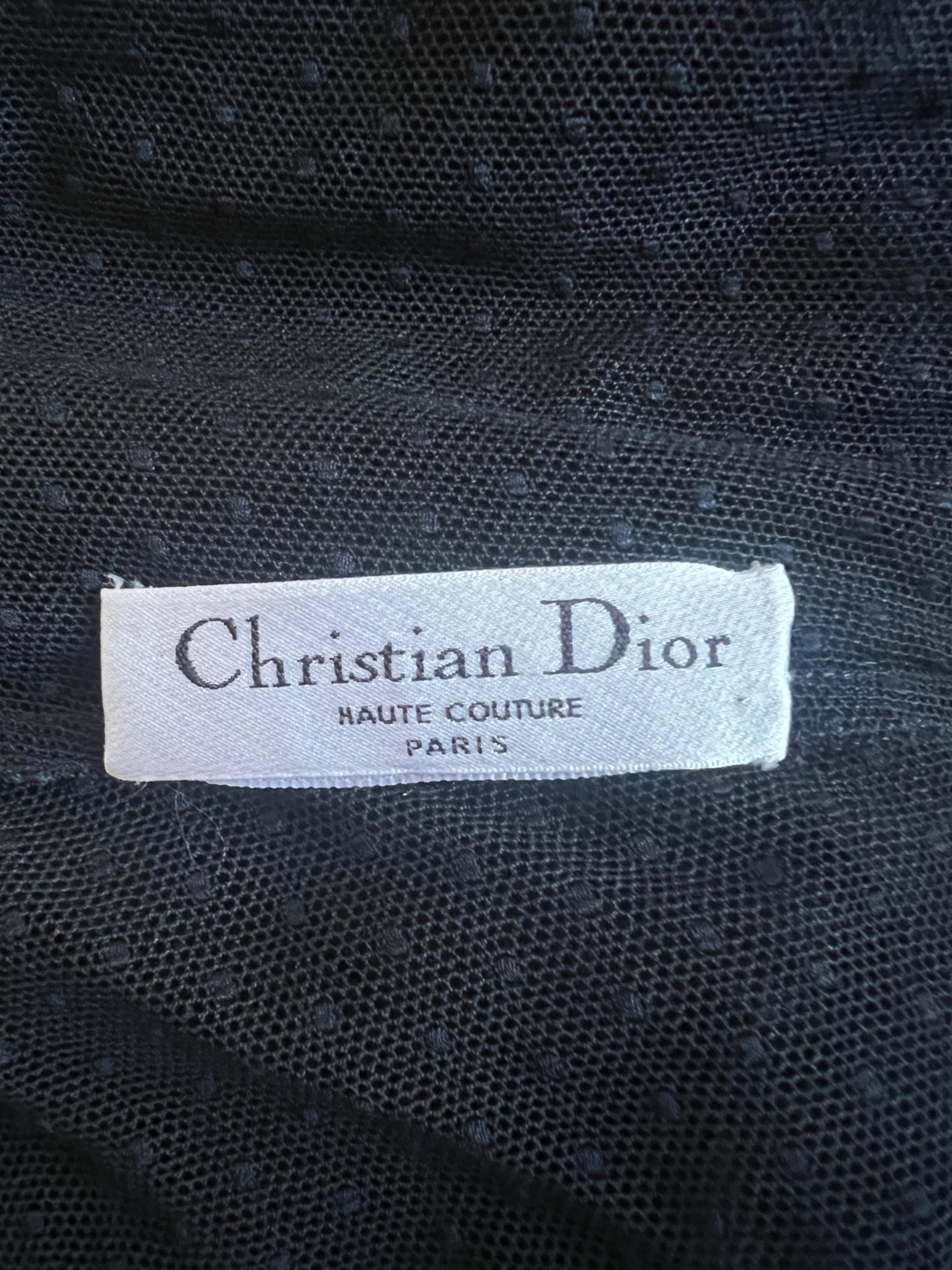 Women's 2014 Christian Dior Runway Haute Couture Navy High-Low Dress For Sale