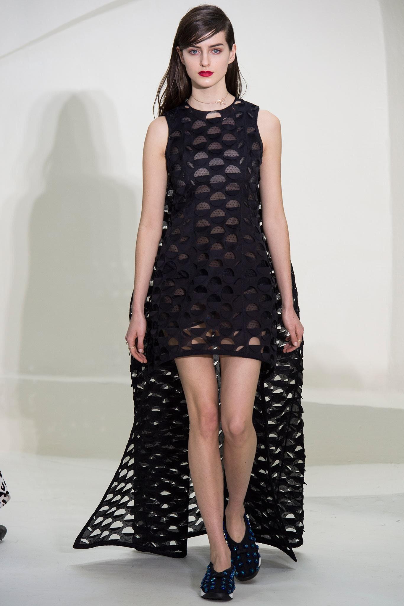 2014 Christian Dior Runway Haute Couture Navy High-Low Dress For Sale 1