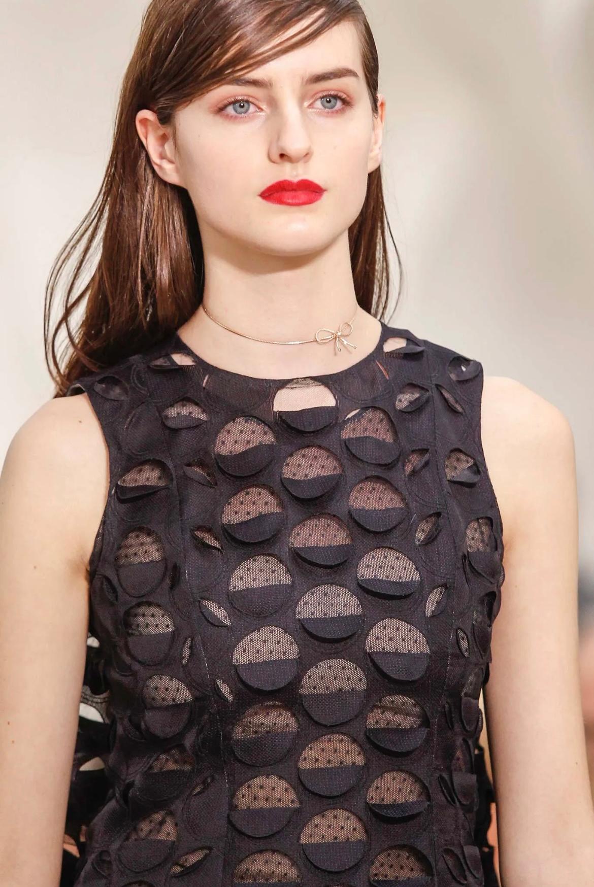 2014 Christian Dior Runway Haute Couture Navy High-Low Dress For Sale 2