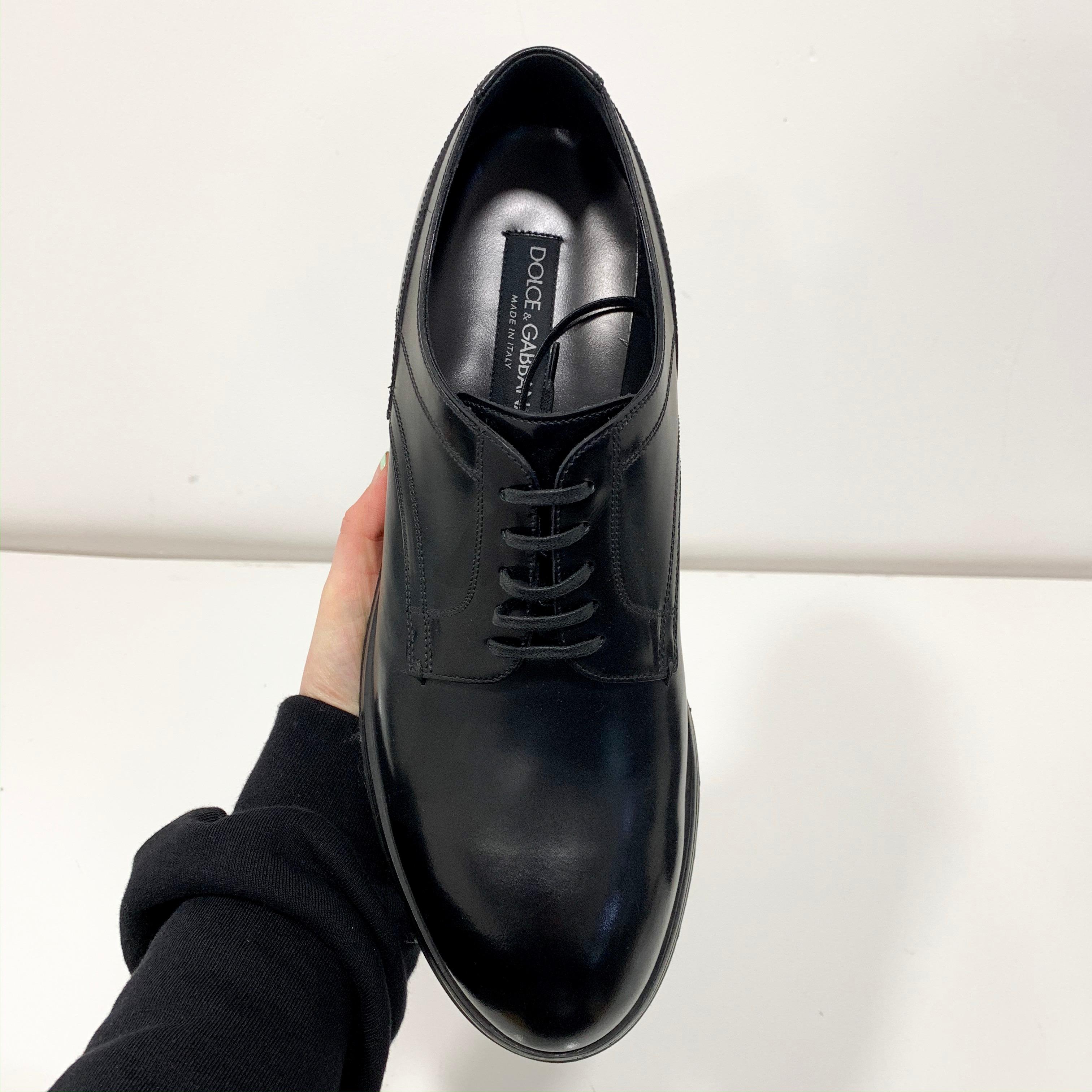2014 Dolce and Gabbana Men’s Black Leather Shoes 1