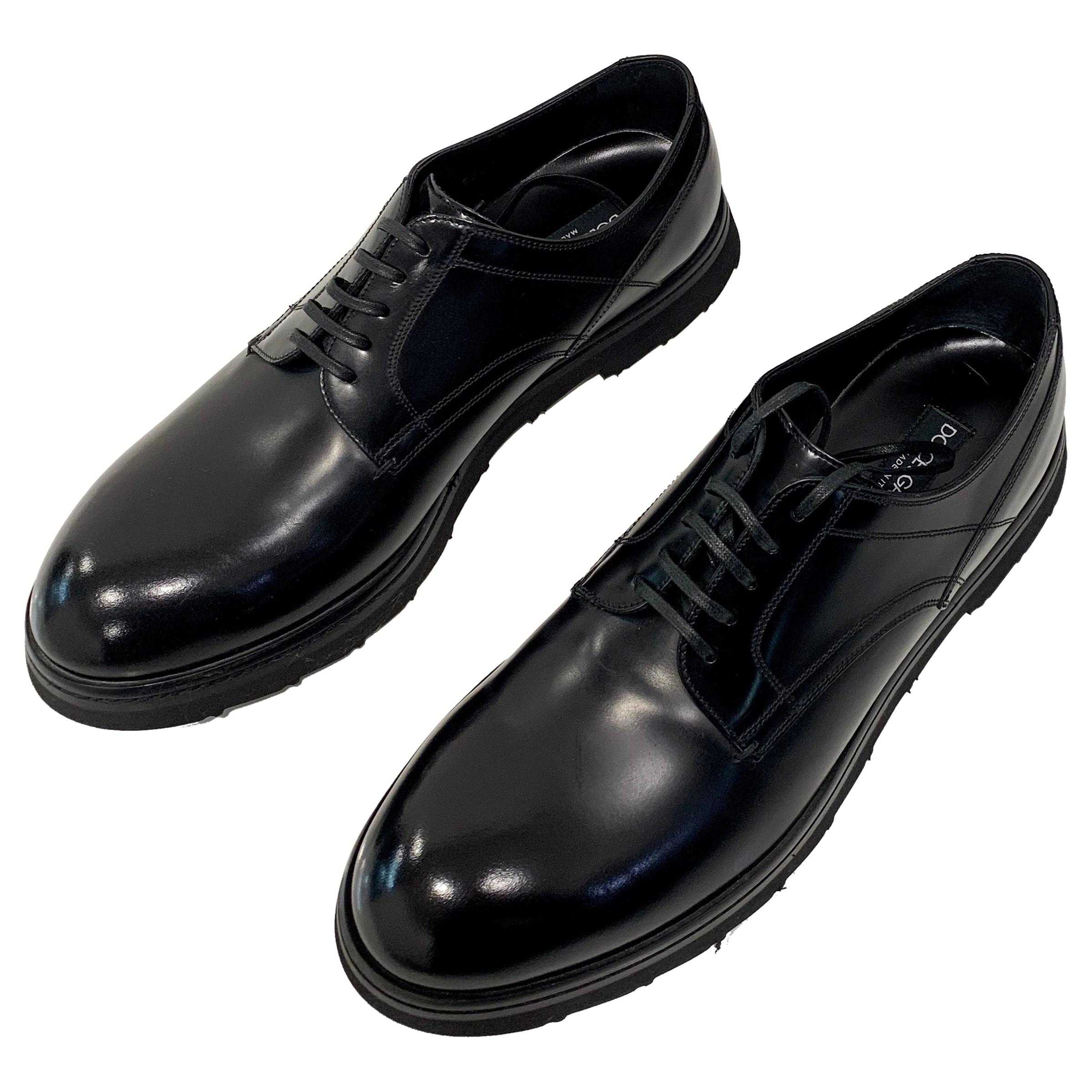 2014 Dolce and Gabbana Men’s Black Leather Shoes