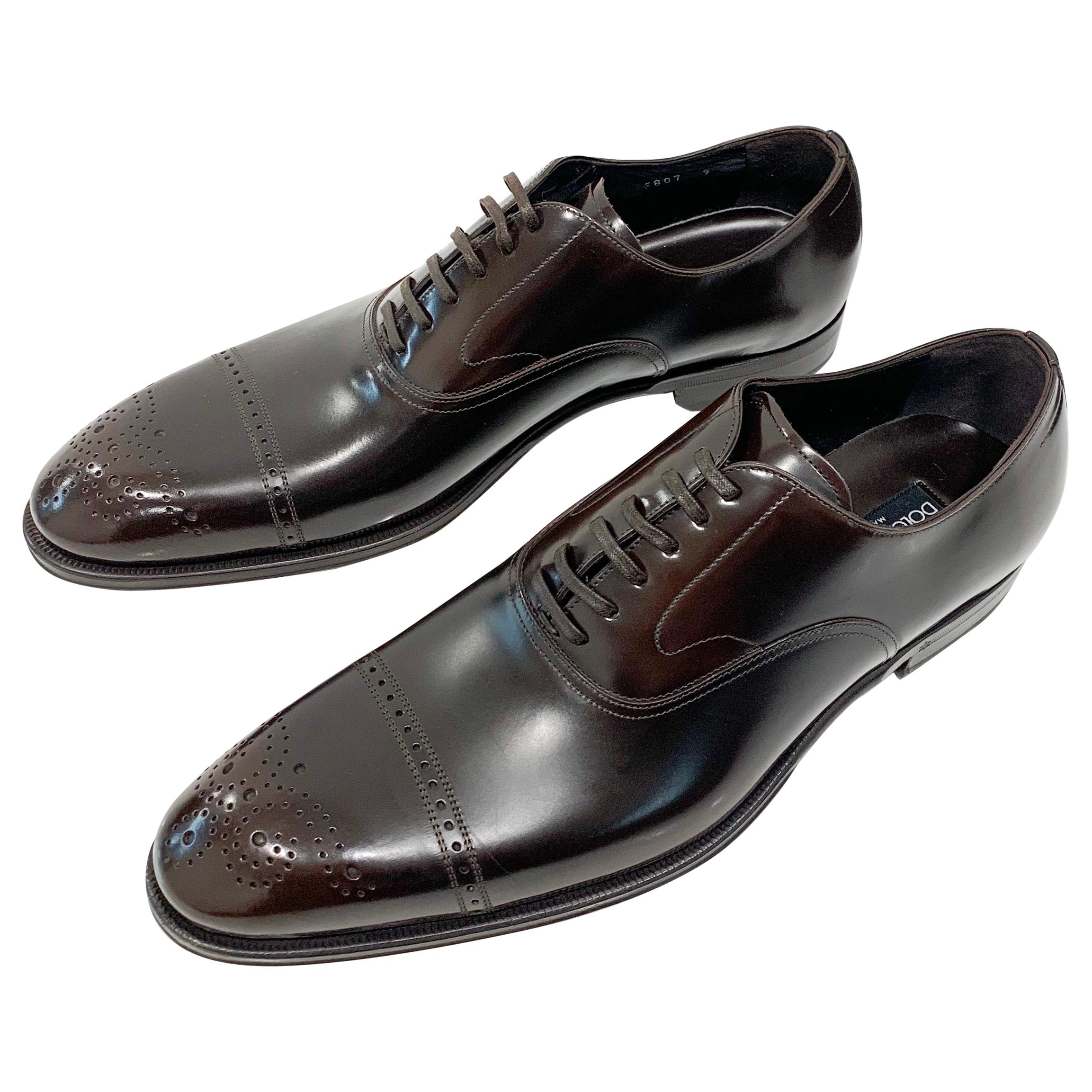 2014 Dolce and Gabbana Men’s Brown Oxford shoes at 1stDibs