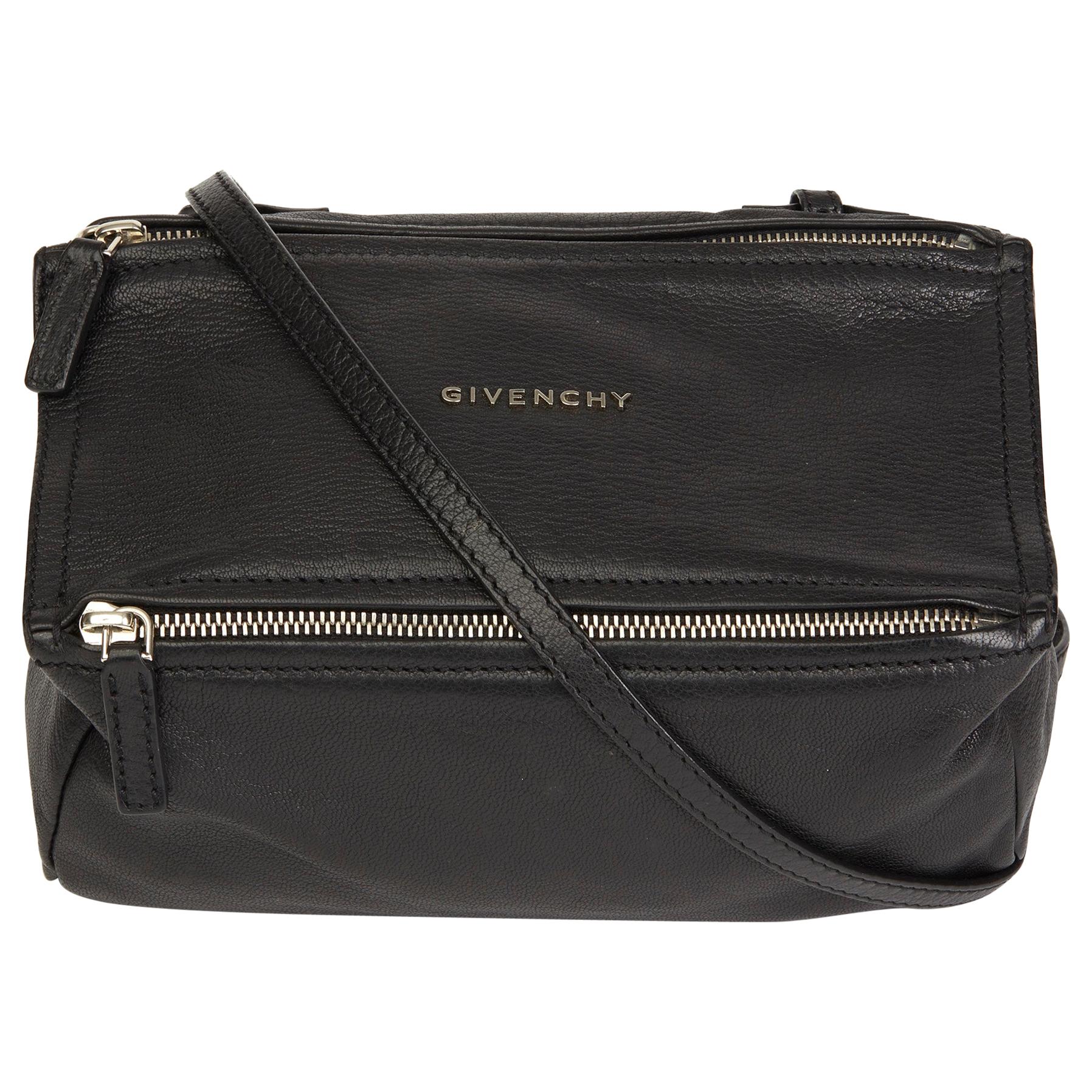 2014 Givenchy Black Goatskin Leather Pandora Crossbody