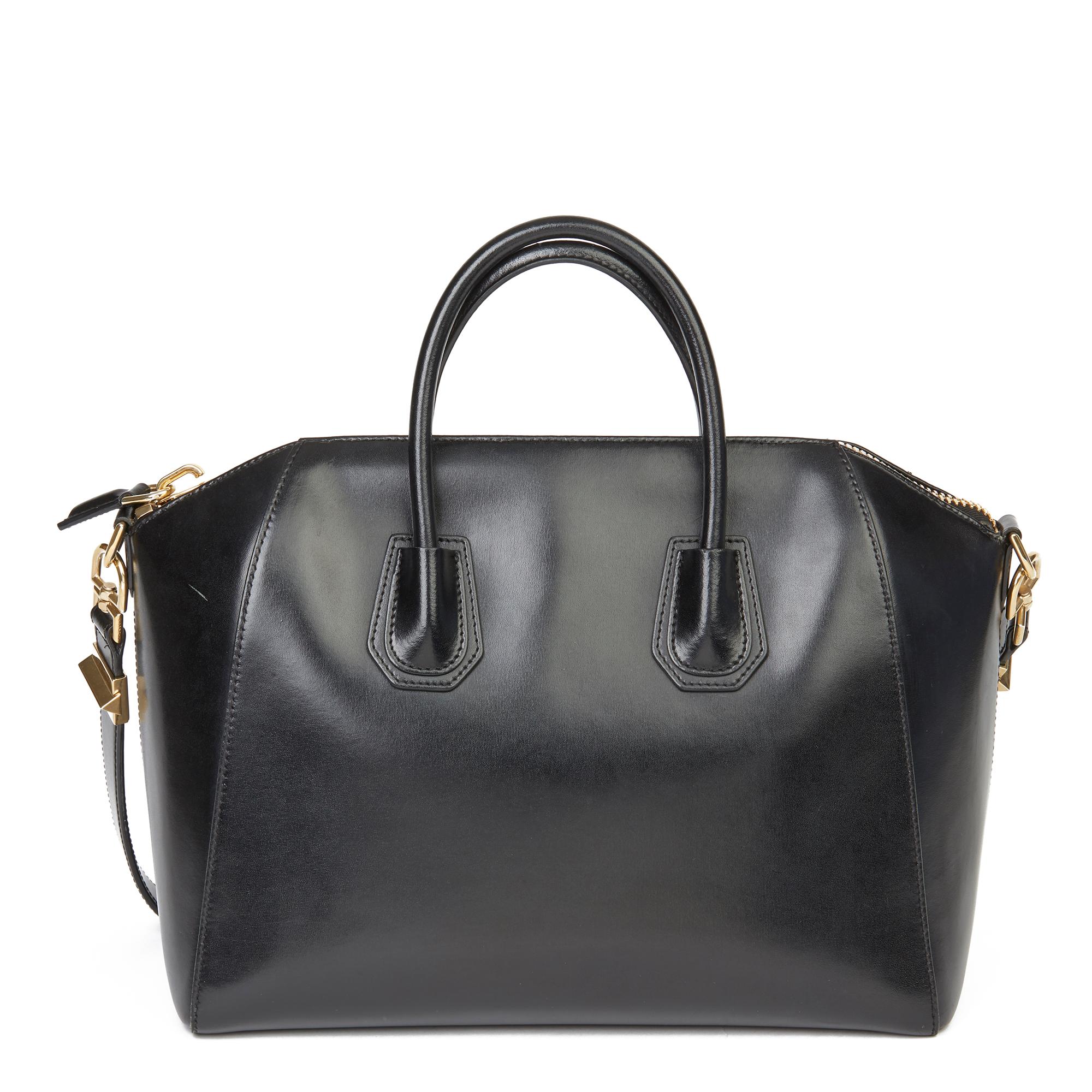 Women's 2014 Givenchy Black Smooth Calfskin Leather Medium Antigona