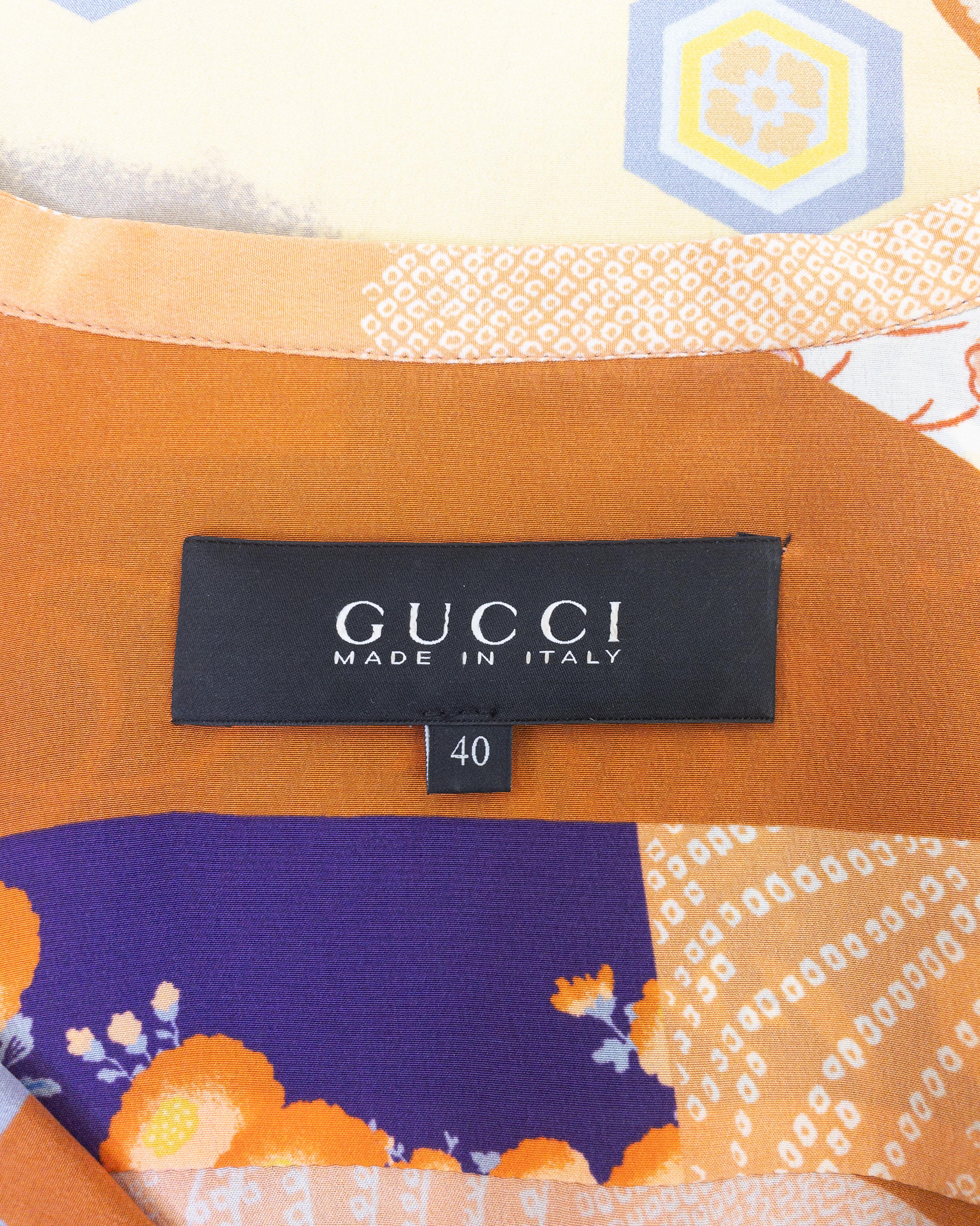 2014 Gucci Silk Printed Tunic Style Dress For Sale 2