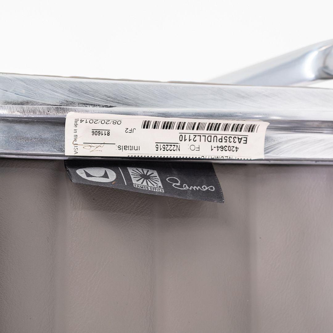 2014 Herman Miller Eames Aluminum Group Management-Schreibtischstühle aus grauem Leder im Angebot 5