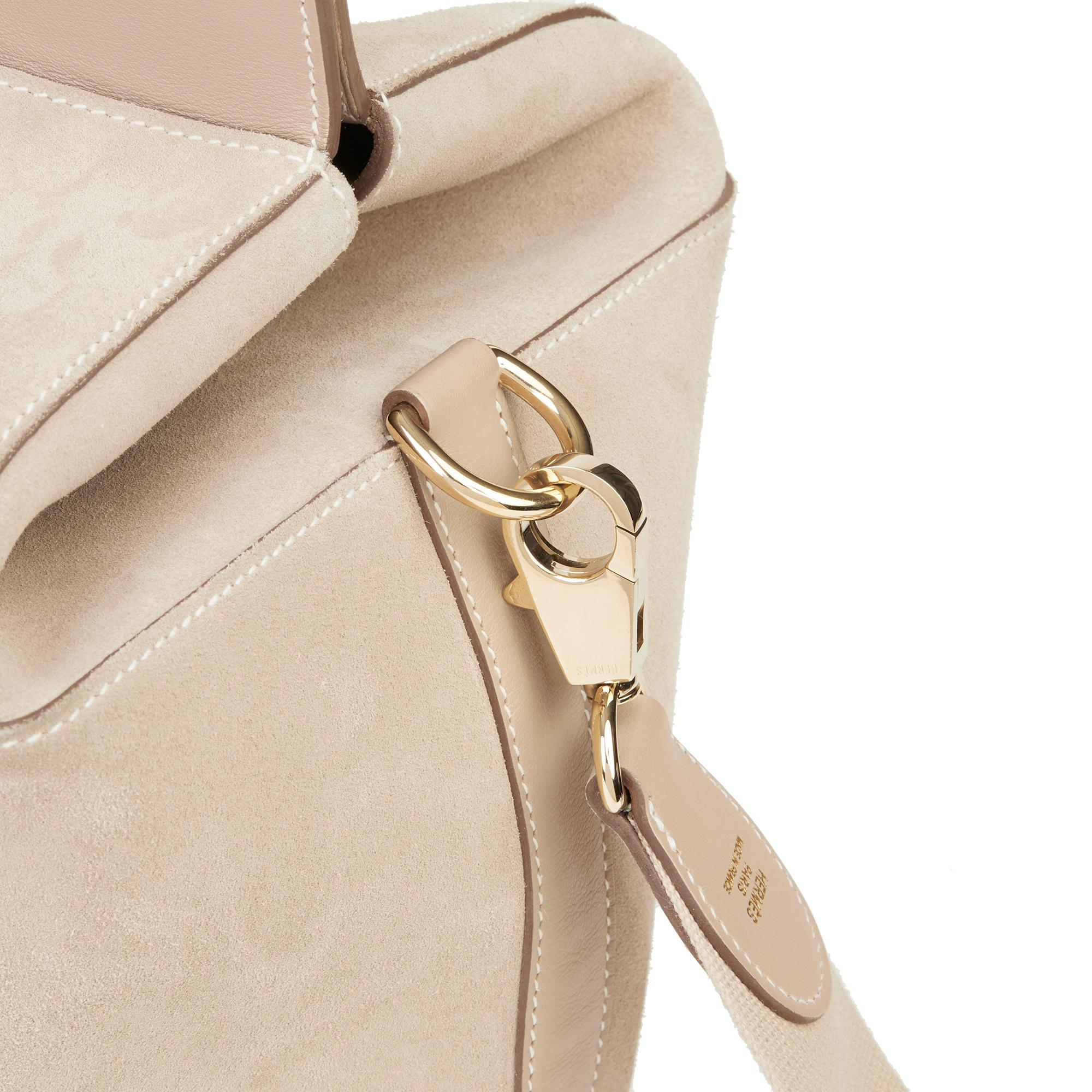 Women's 2014 Hermès Argile Swift Leather & Veau Grizzly Suede Toolbox 33 