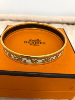 2014 Hermes Balcon du Guadalquivir Enamel and Gold Plated Bangle