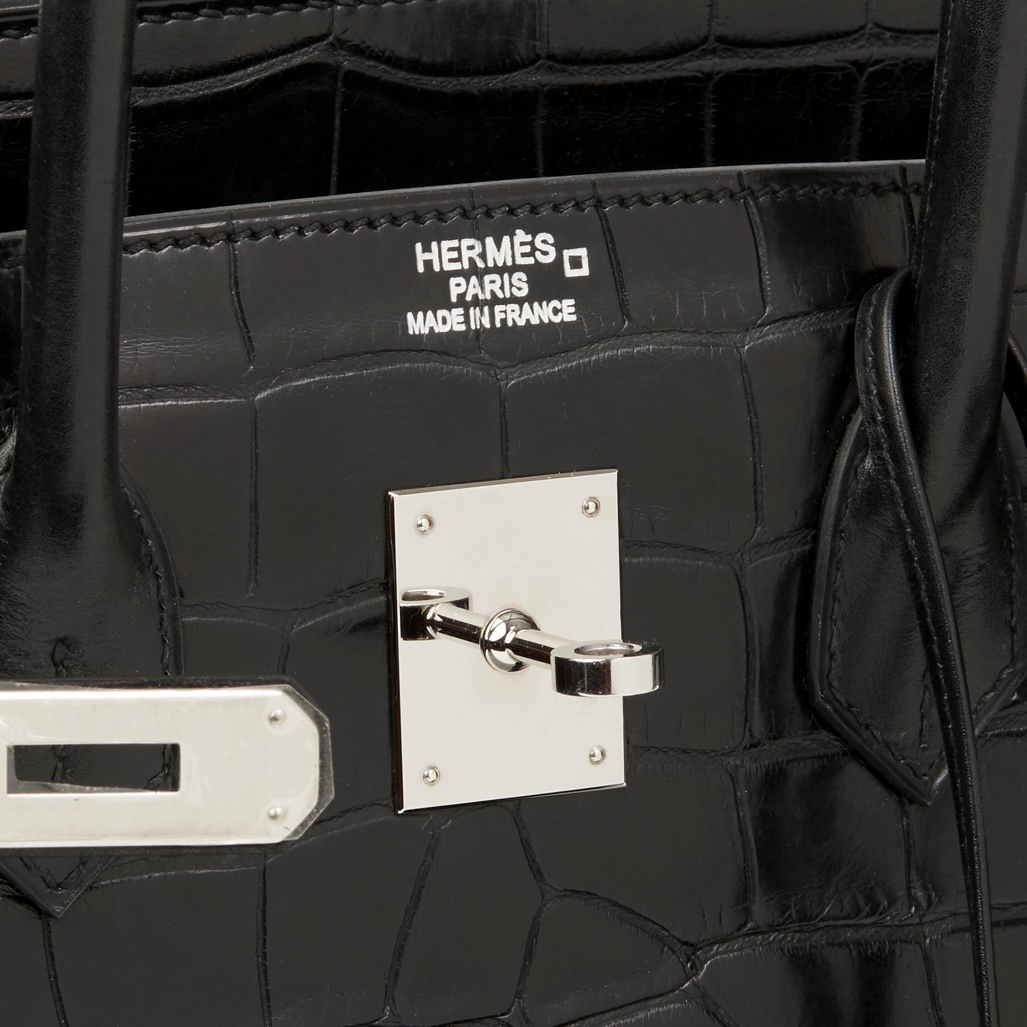 2014 Hermès Black Matte Alligator, Clemence & Box Calf Touch Birkin 35cm 3