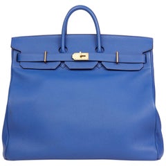 2014 Hermès Blue Electric Togo Leather Birkin HAC 50cm