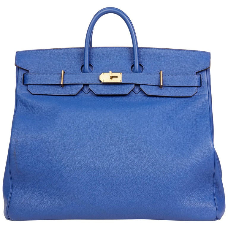 2014 Hermès Blue Electric Togo Leather Birkin HAC 50cm at 1stDibs