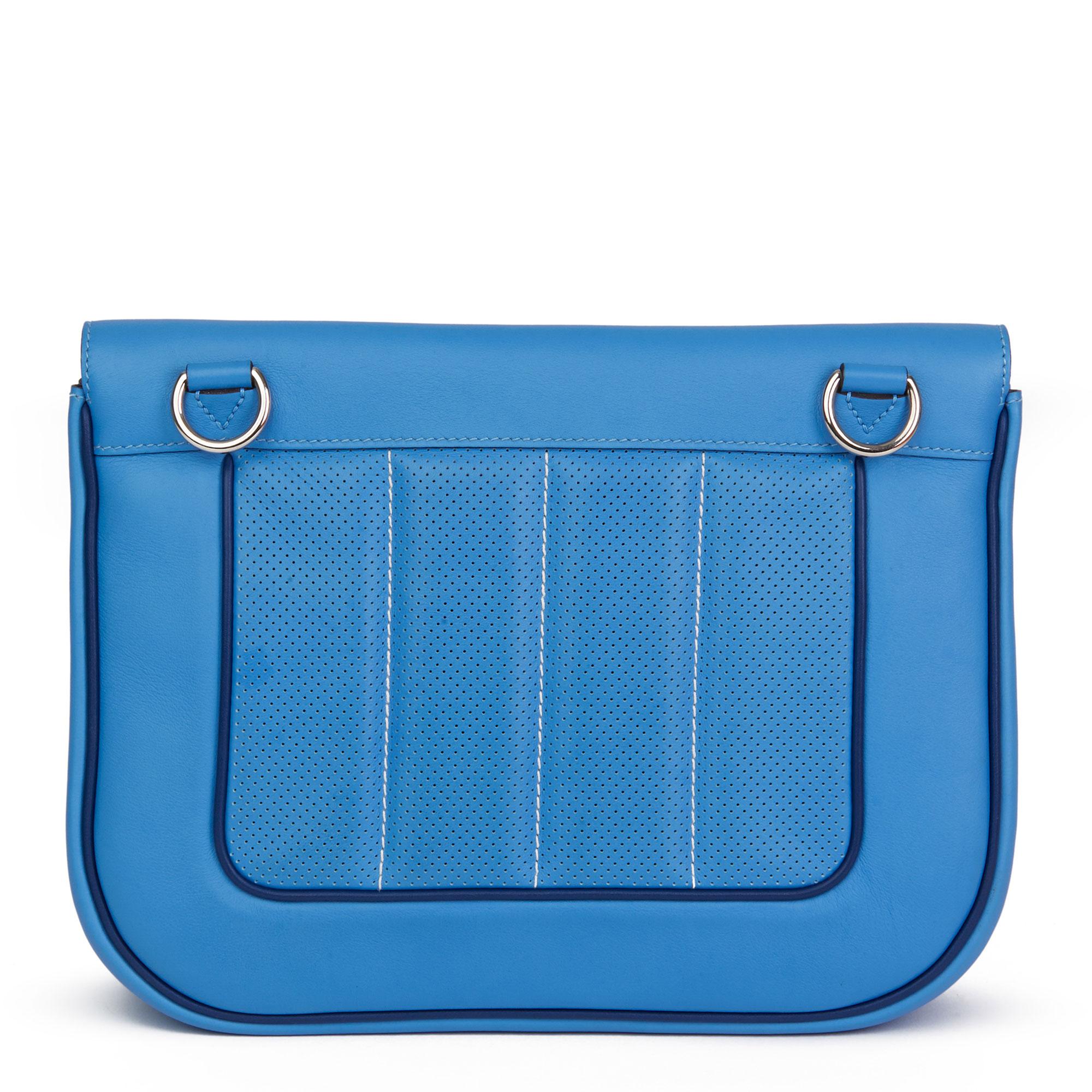 2014 Hermès Blue Paradis & Blue Saphir Perforated Swift Leather Berlin 28cm  1