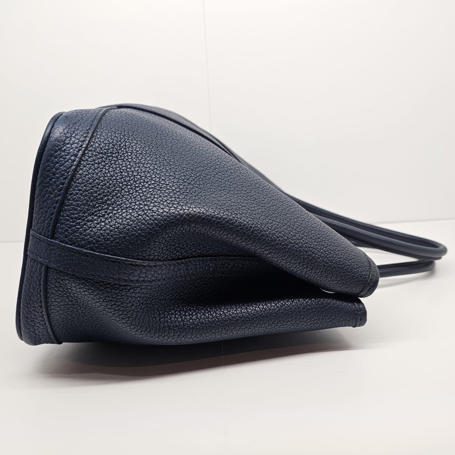 2014 Hermes Blue Prusse Negonda Leather Garden Party 30 Bag 7
