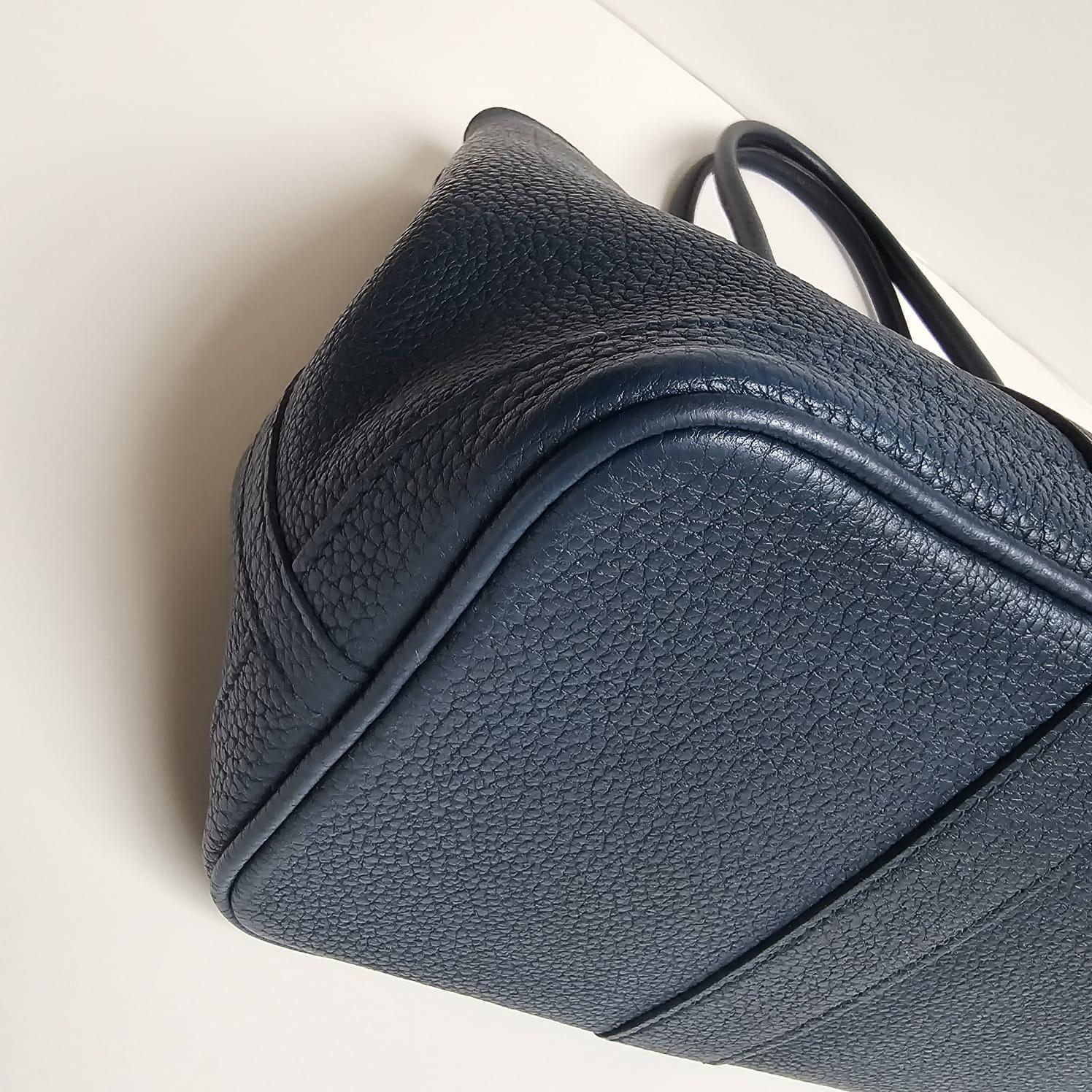 2014 Hermes Blue Prusse Negonda Leather Garden Party 30 Bag 8