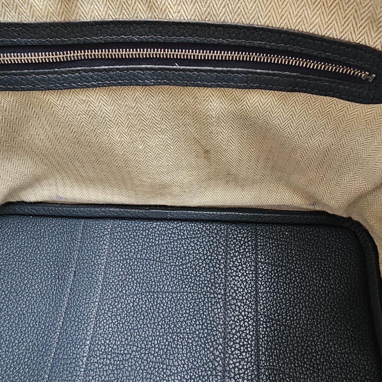 2014 Hermes Blue Prusse Negonda Leather Garden Party 30 Bag 14