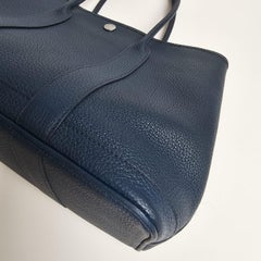 2014 Hermes Blue Prusse Negonda Leather Garden Party 30 Bag
