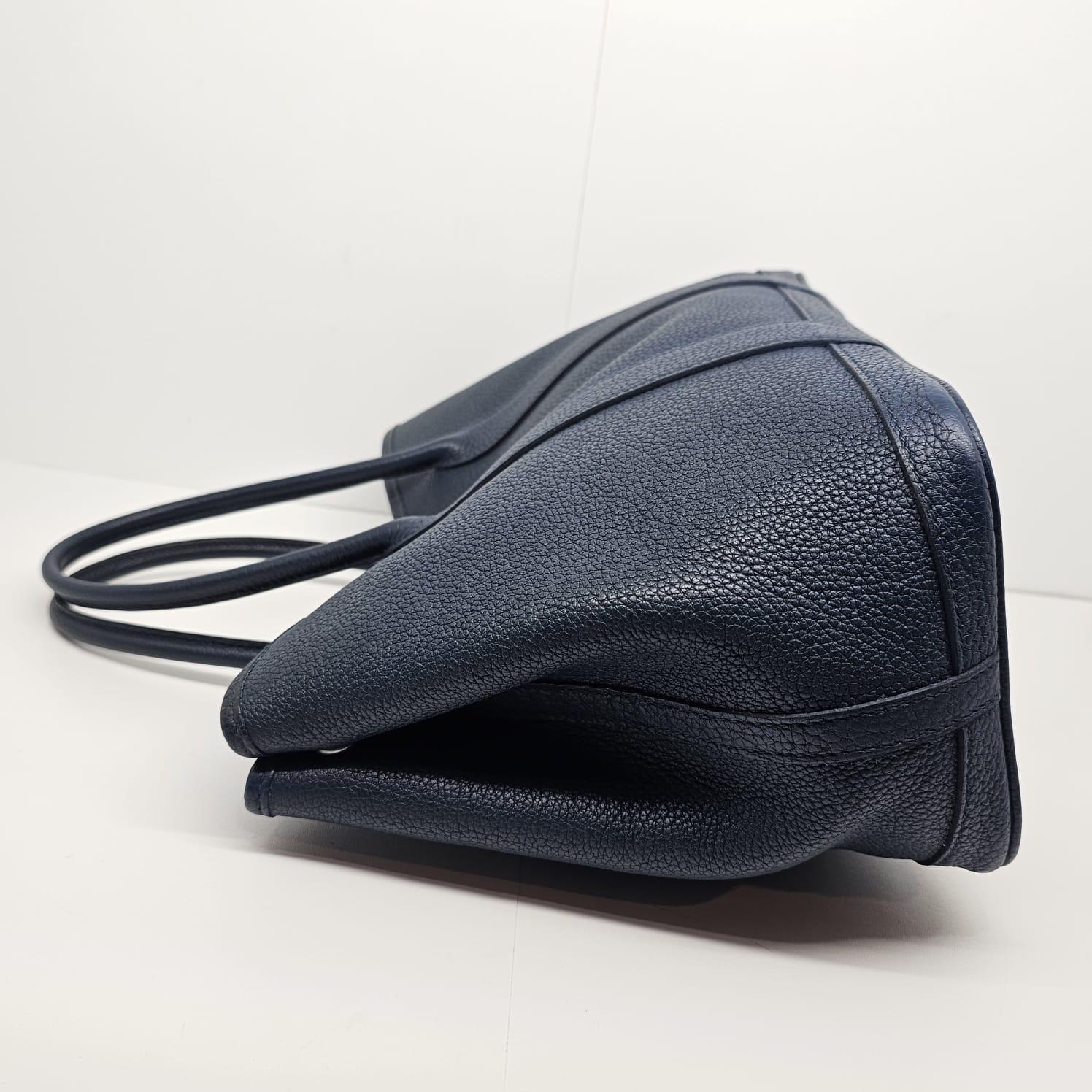 2014 Hermes Blue Prusse Negonda Leather Garden Party 30 Bag 2