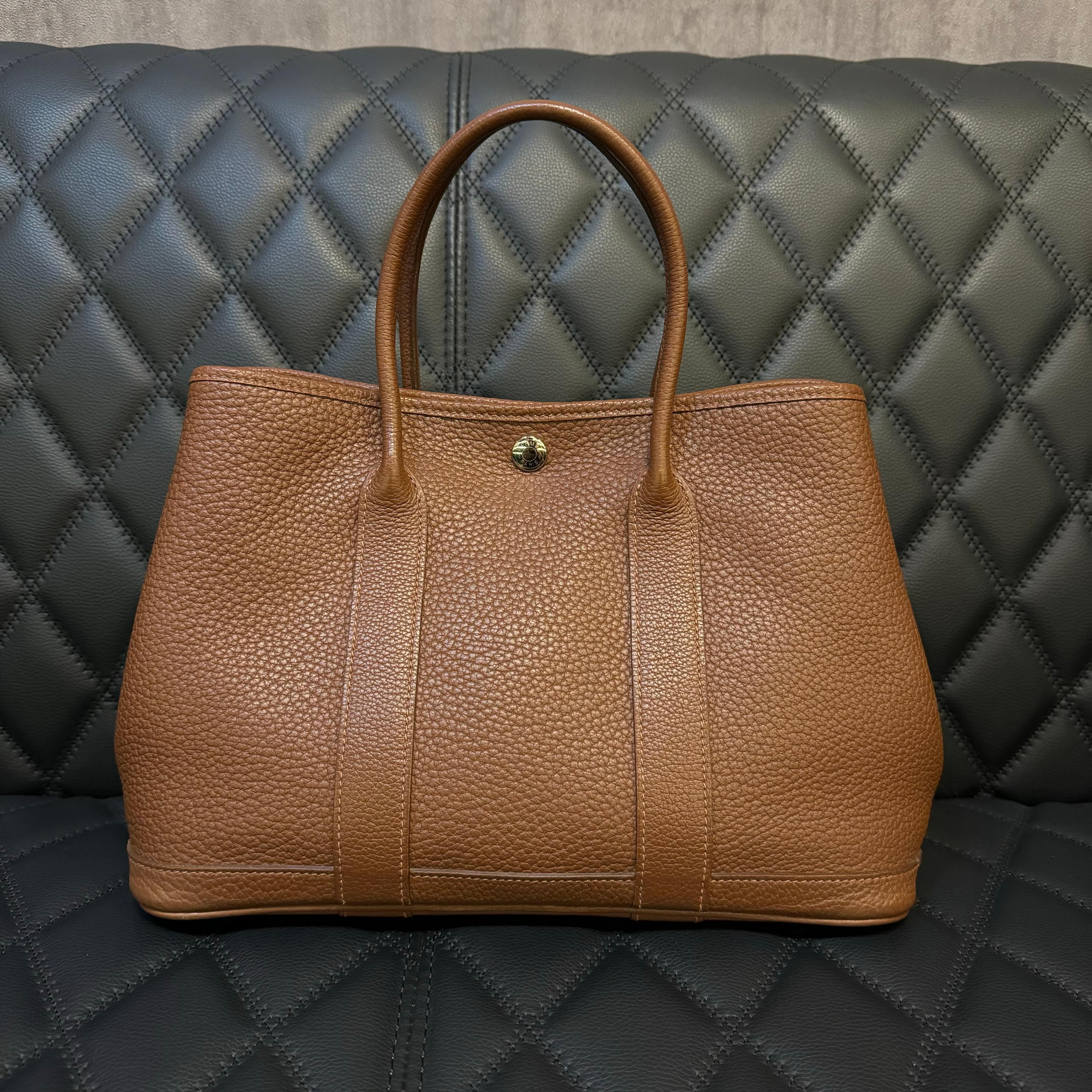 2014 Hermes Marron D’Inde Negonda Garden Party 30 Bag 6