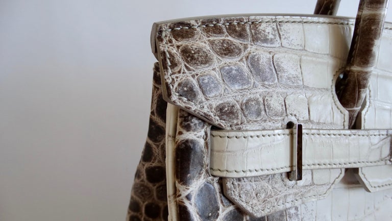Hermes Birkin 30 Bag Diamond Himalaya Blanc Matte Niloticus Crocodile –  Mightychic