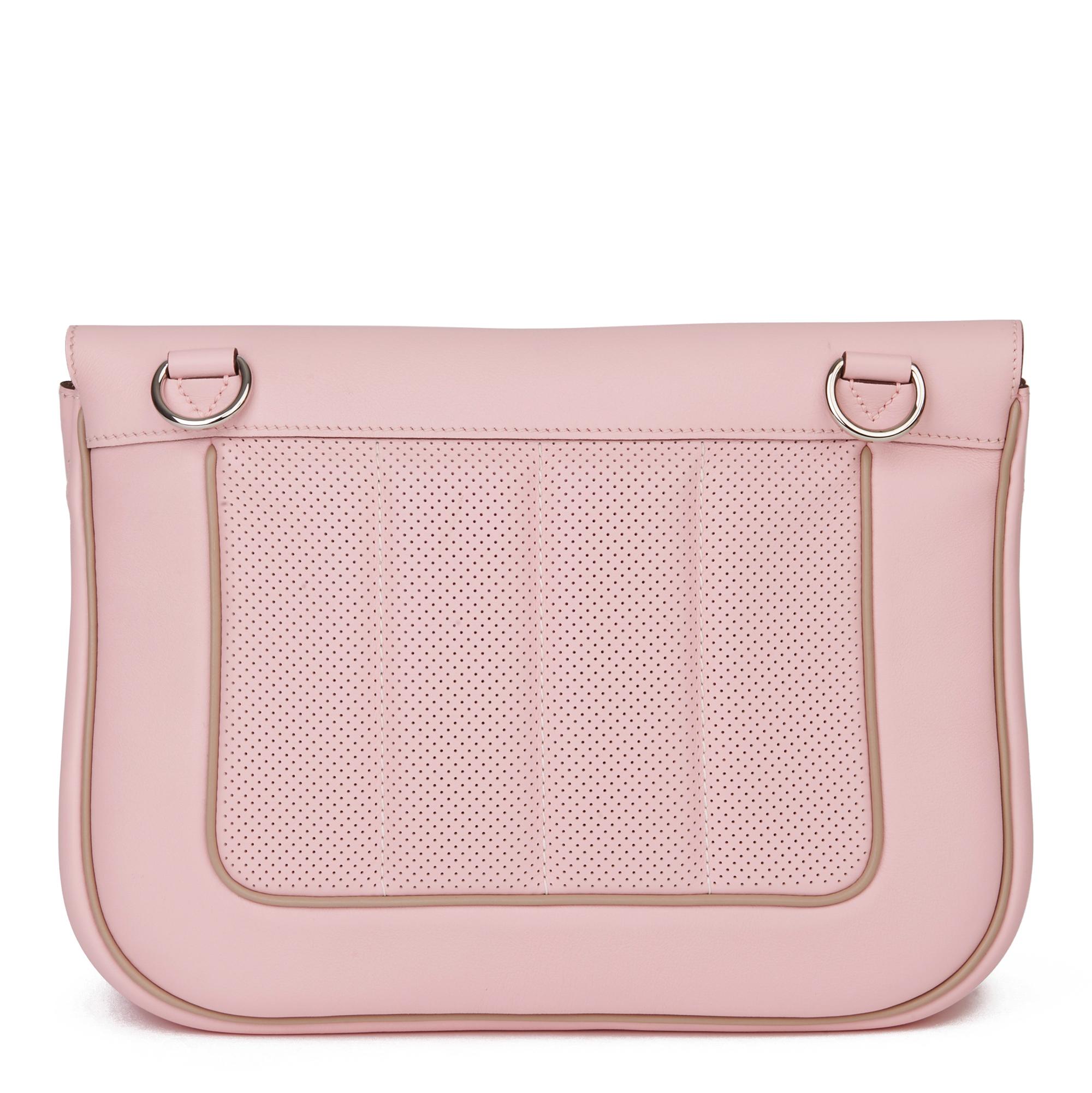 2014 Hermès Rose Sakura & Argile Perforated Swift Leather Berline In Excellent Condition In Bishop's Stortford, Hertfordshire