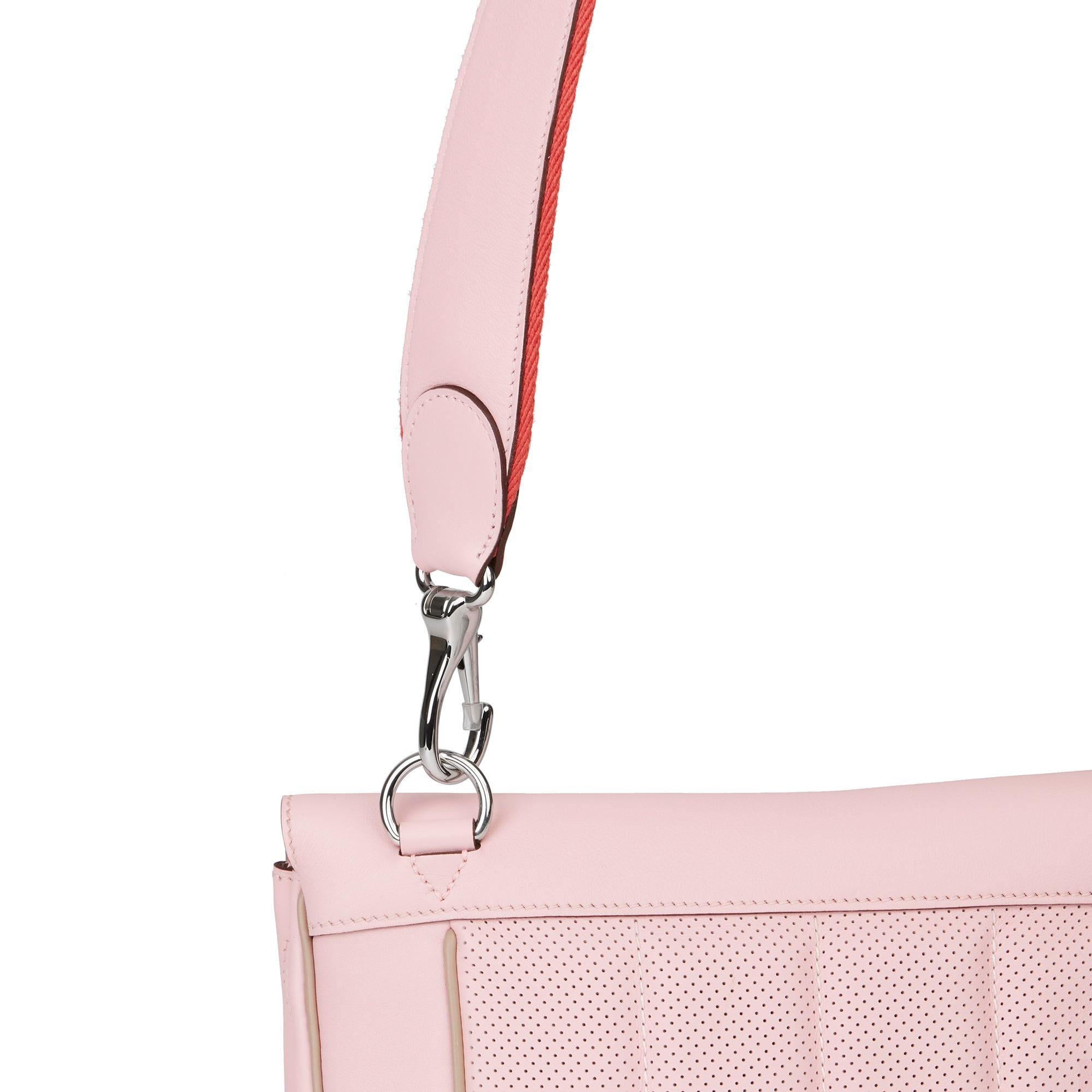 2014 Hermès Rose Sakura & Argile Perforated Swift Leather Berline 2