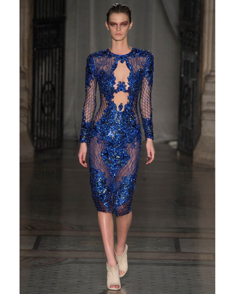 julien macdonald blue dress Womens Star by Julien MacDonald Blue Printed Wrap Dress US 12