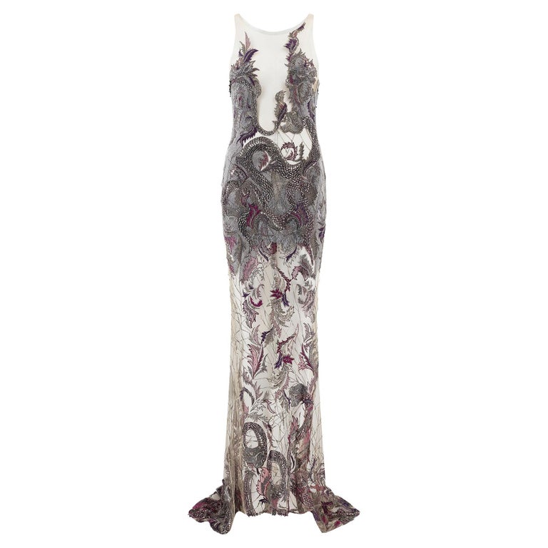 silver julien macdonald dress 2014 Julien MacDonald Runway Purple and Silver Sequin and Beaded Dress