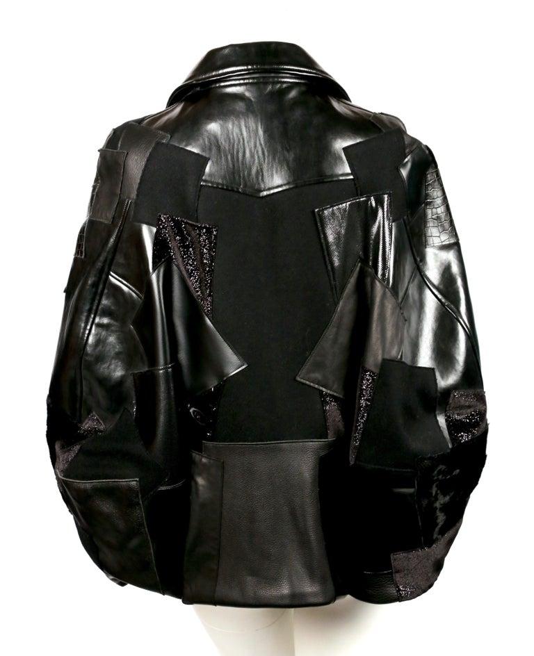 Black 2014 JUNYA WATANABE COMME DES GARCONS patchwork runway poncho
