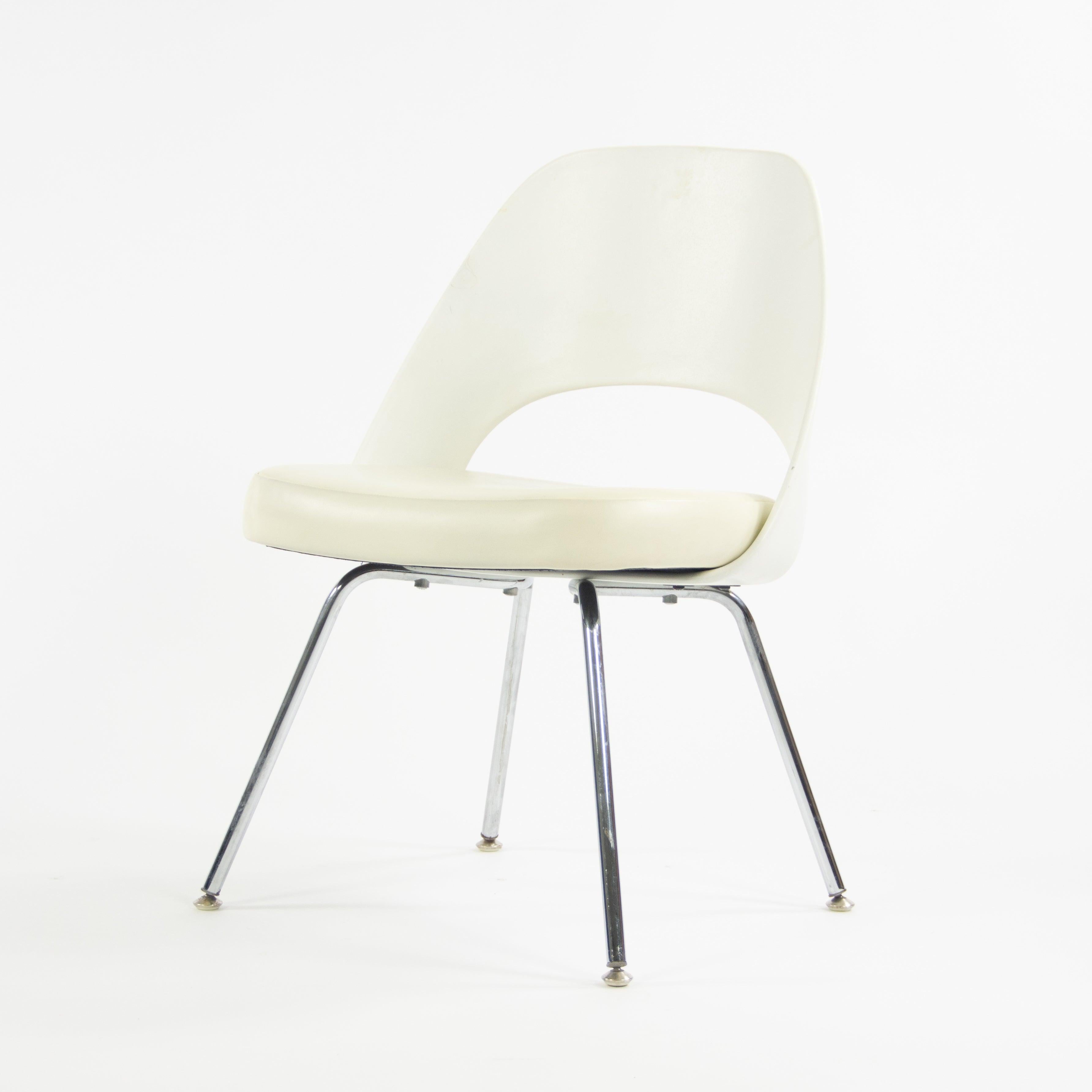 Modern 2014 Knoll Studio Eero Saarinen Executive Armless Side Chairs White For Sale