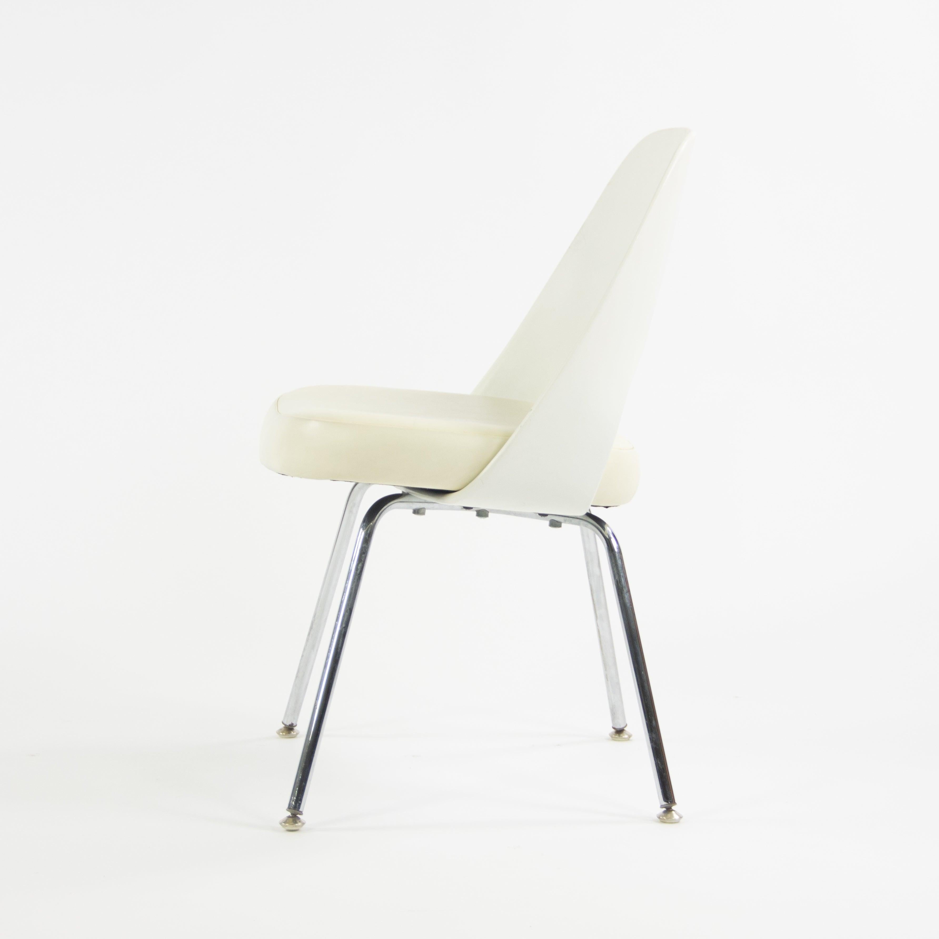 American 2014 Knoll Studio Eero Saarinen Executive Armless Side Chairs White For Sale
