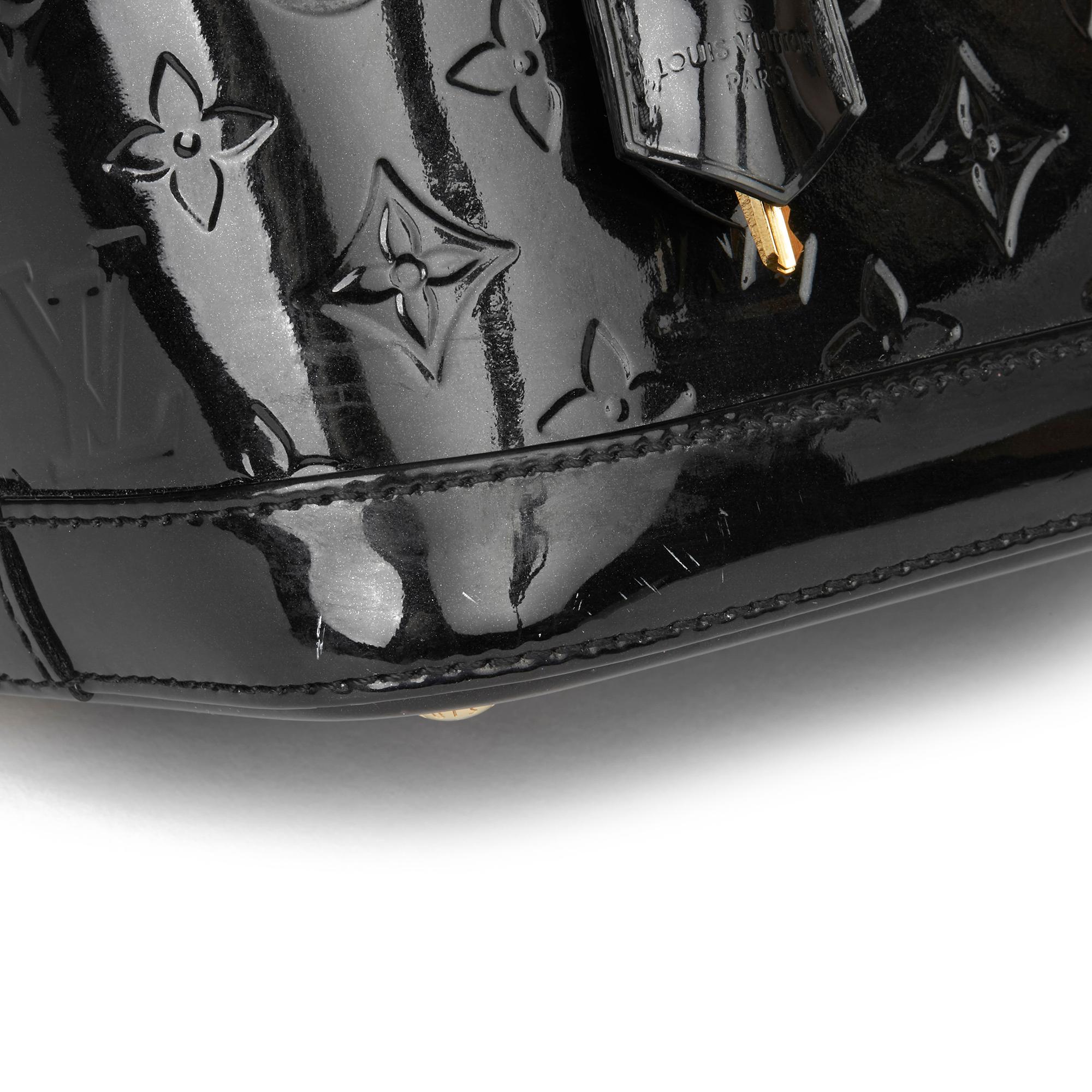 2014 Louis Vuitton Black Patent Vernis Leather Lockit PM 5
