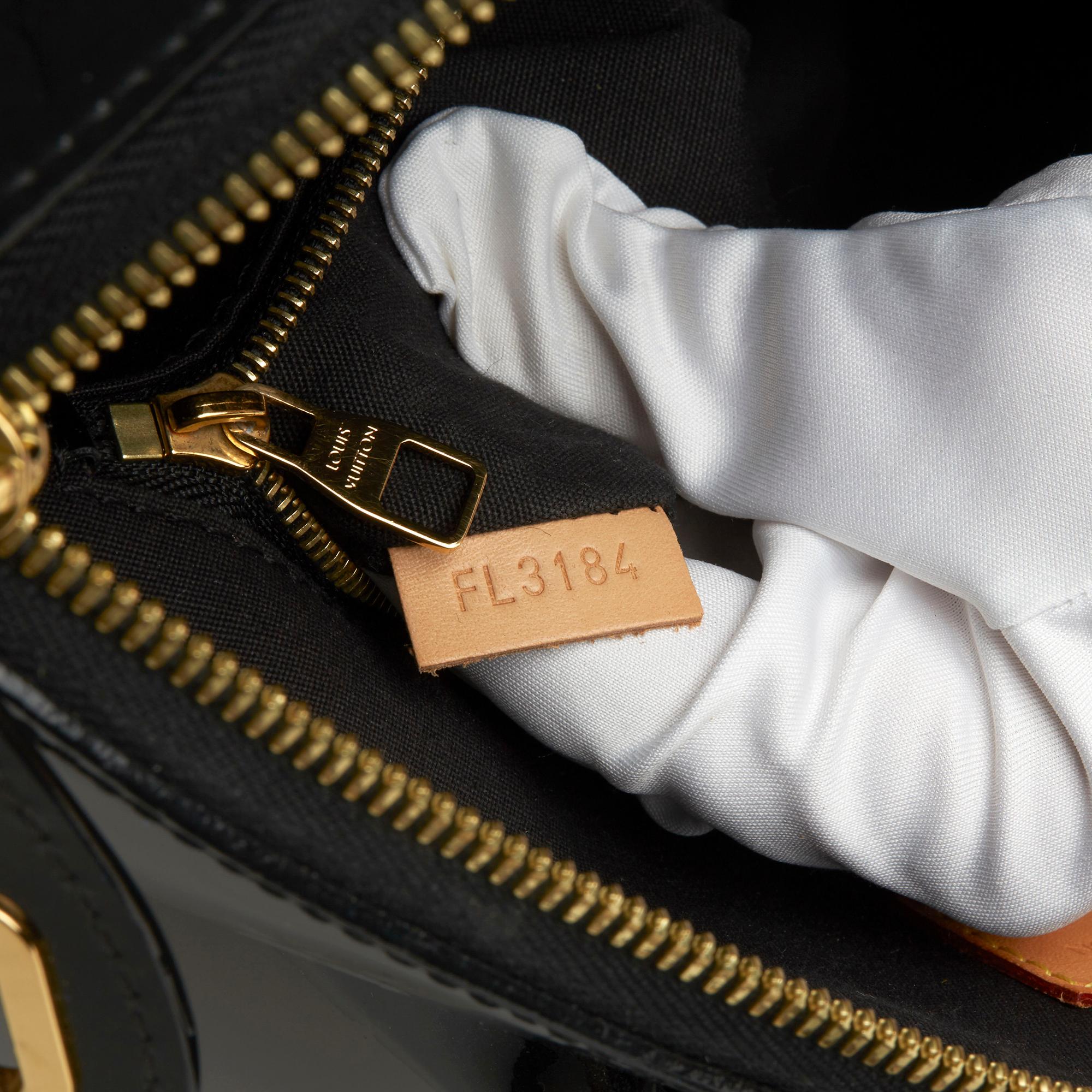 2014 Louis Vuitton Black Patent Vernis Leather Lockit PM 2