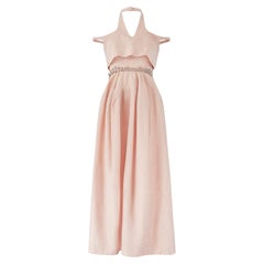 2014 Michael Van Der Ham Runway Documented Robe en brocart pêche pâle
