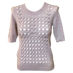 2014 Nina Ricci Pale Lilac Lace Knit Sweater 