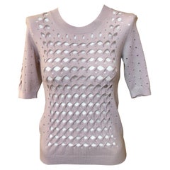 2014 Nina Ricci Pale Lilac Lace Knit Sweater