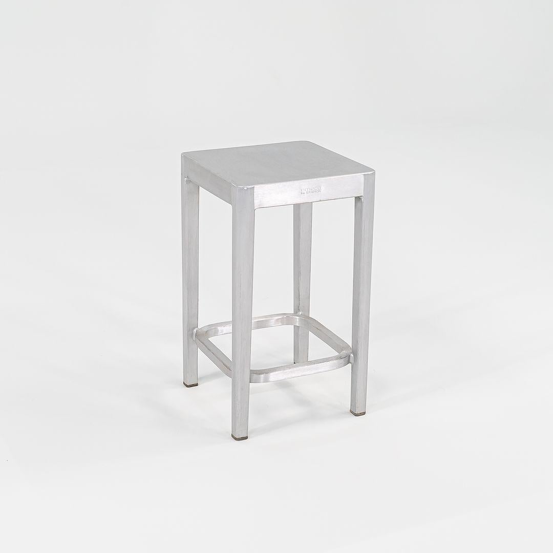 Americano 2014 Coppia di sgabelli da banco Emeco di Philippe Starck in alluminio spazzolato