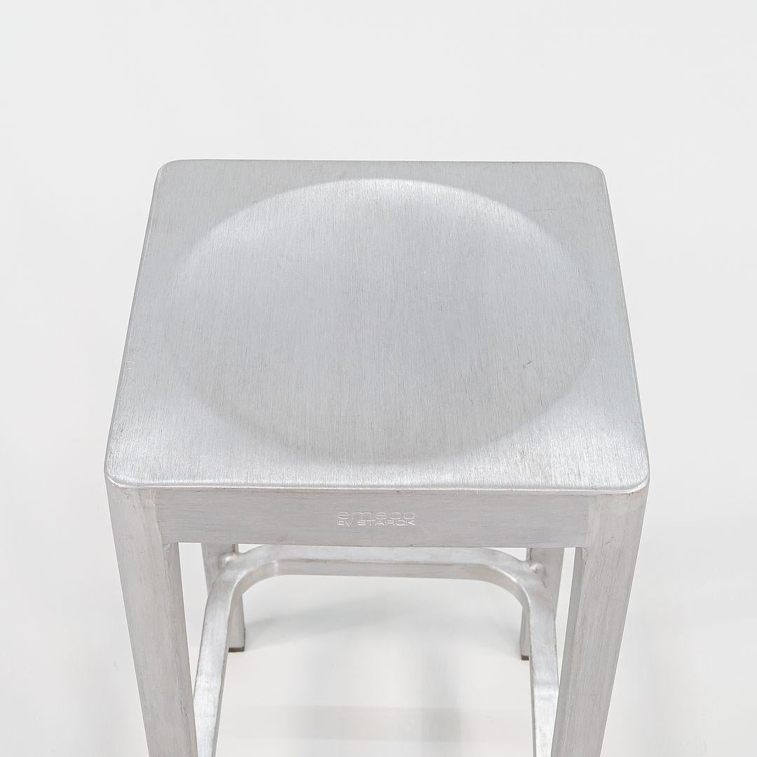 Alluminio 2014 Coppia di sgabelli da banco Emeco di Philippe Starck in alluminio spazzolato
