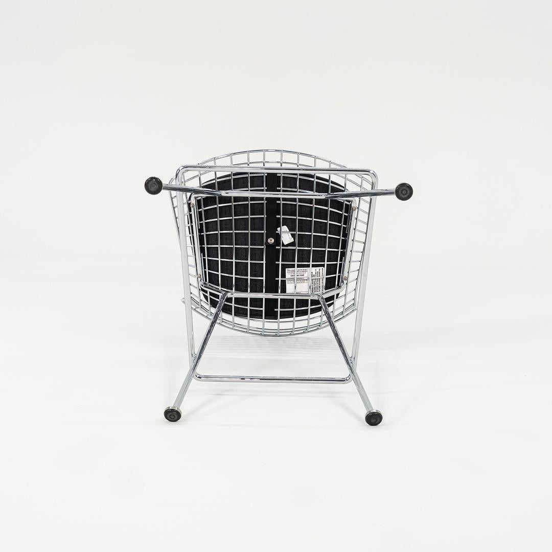 2014 Pareja de taburetes de bar Harry Bertoia para Knoll con cojines de cuero negro en venta 3